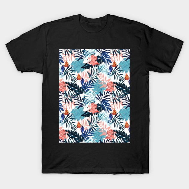Surreal Toucans & Flamingos T-Shirt by Unalome_Designs